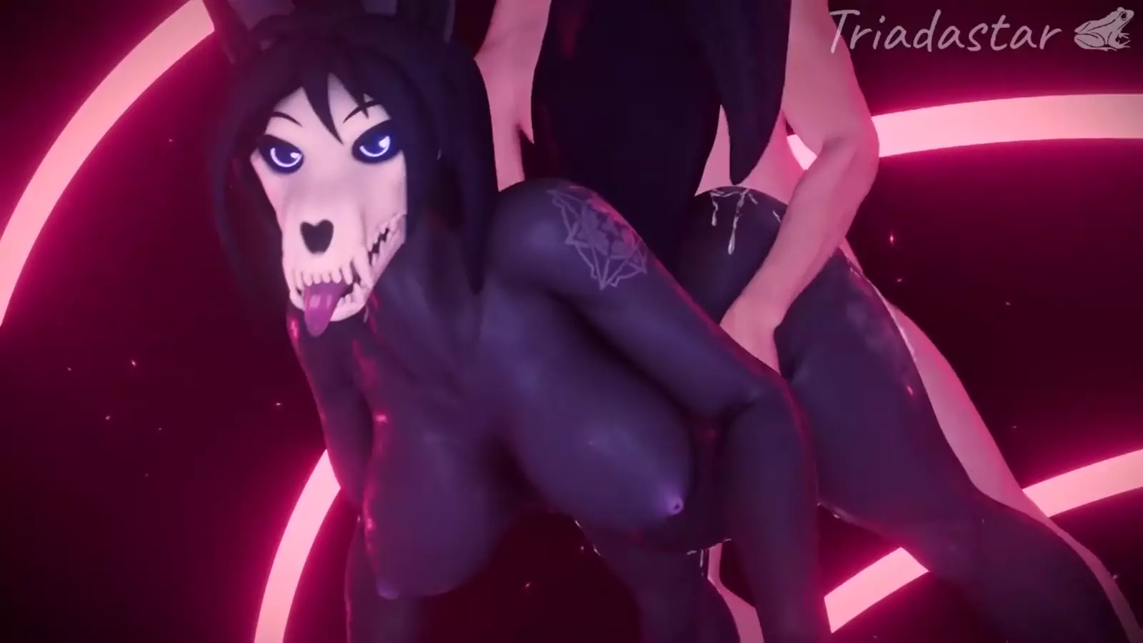 Hentai model showcasing thigh interv in leggings provocative